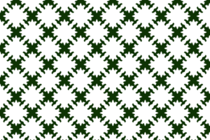 A high-contrast pattern of white floral forms and crescent arcs creating a rhythmic visual flow on a black background. png