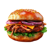 a hamburger with cheese, onions and lettuce on it png