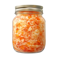 a jar of sauerkraut on a transparent background png