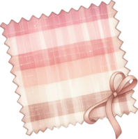 Coquette Soft and cozy autumn inspired plaid fabric with a ribbon bow png