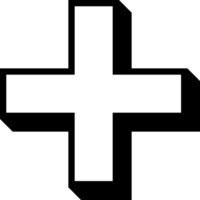 Black cross medical outline png