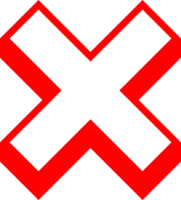 Red cross wrong sign outline png