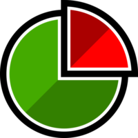 Green and red circle statistic chart business png