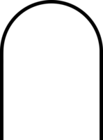 Black curve line boho frame png