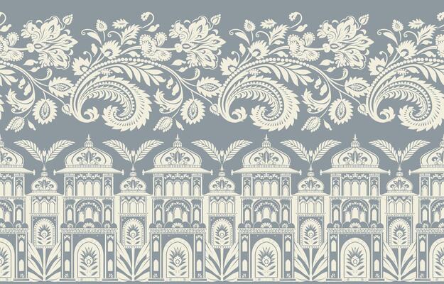 Oriental Ikat patterns and abstract embroidery designs with floral and paisley motifs. Perfect for fabric, clothing, wrapping, and ethnic decoration.