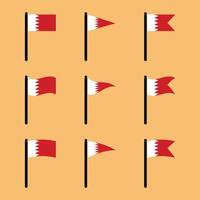 Bahrain Flag Icon Set Design vector