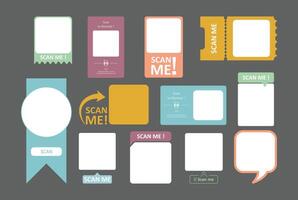 Colorful QR code scan template design vector