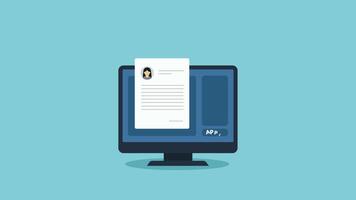 animation online apply job on internet.searching career.getting new job opportunity.animated aprroved job application video