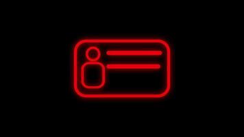 ID Card icon.Identification cards outline icon. neonriver's license Identification card symbol.Personal data check with chick icon animation.identification icon animated, id card concept. video