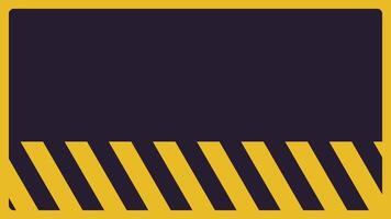 Diagonal yellow and black striped alert pattern signals a general hazard warning for restricted or construction zones requiring careful attention video
