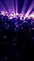 Purple glowing star field with light rays forming a grid of illuminated nodes video