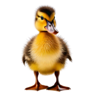 A yellow fluffy duckling standing with tiny webbed feet png
