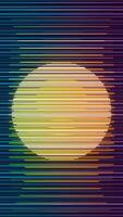 a colorful background with a circle video