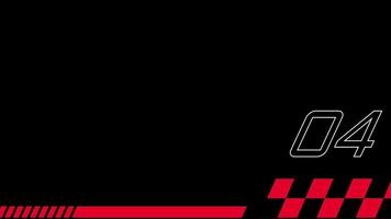 A racing strip with count number and motion lines signifies a numeric speed tracker ideal for dynamic sports content overlays video