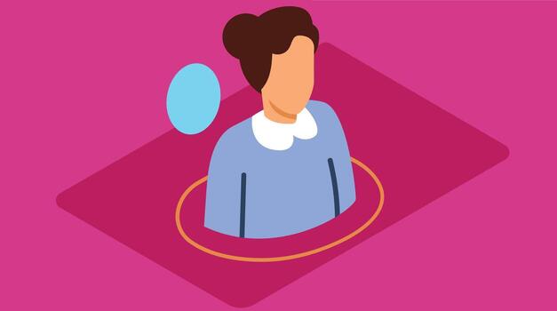 An isometric avatar designed with a 3D perspective, giving it a geometric and stylized look, suitable for digital platforms, games, or creative projects vector