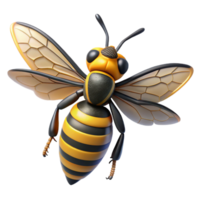 fascinating rare Wasp, stripeabdomen, detailewings anstinger, studio lighting, minimalist, isolateon transparent background,high-resolution product photography png