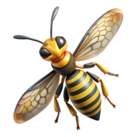 quintessential coastal Wasp, stripeabdomen, detailewings anstinger, studio lighting, minimalist, isolateon transparent background,high-resolution product photography perfect clarity png