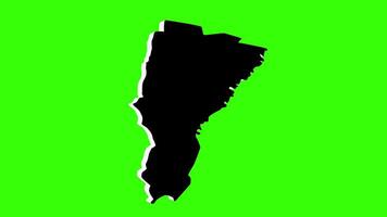 green screen 3d map of Obeliai in Lithuania video