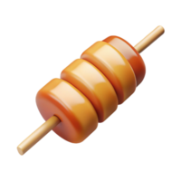 sought-after geometric Halloumi kebab skewer, grilleanslightly melted, studio lighting, front view, detaileillustration, isolateon transparent background,high-resolution product photography premium png
