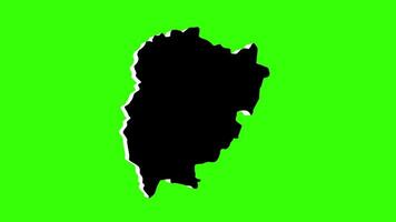 green screen 3d map of Vilkaviskis District Municipality in Lithuania video