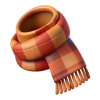 dramatic avant-garde Winter scarf with a plaipattern, fringeedges, warm wool blend, soft lighting, isolateon transparent background,high-resolution product photography precision png