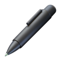 intense splendiBallpoint pen, matte black, clickeopen with nib extended, soft lighting, photorealistic, isolateon transparent background,high-resolution product photography precision png