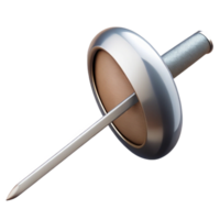 standout vintage Fencing foil, metallic blade, hanguard, soft lighting, minimalist style, with transparent background,high-resolution product photography high quality png