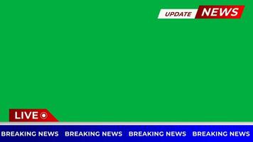 Breaking News Update News 4K with Green Screen Background with running text video