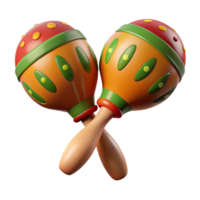 celebratecreative Maracas with paintewooden handles anfillegourds, studio lighting, front view, isolateon transparent background,high-resolution product photography gallery standard png