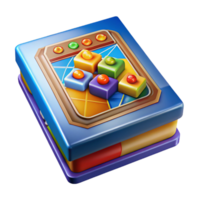 harmonious gorgeous Boargame box, colorful design, visible title anartwork, studio lighting, front view, isolateon transparent background,high-resolution product photography impeccable png