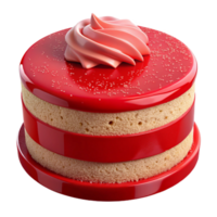 dynamic breathtaking Revelvet cake, vibrant recolor, cream cheese frosting, decoratewith revelvet crumbs, studio lighting, isolateon transparent background,high-resolution product photography sharp png