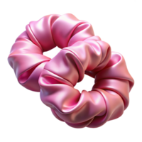 mesmerizing notable A pair of pink silk hair scrunchies, soft lighting, slightly bunched, smooth fabric, photorealistic, with transparent background,high-resolution product photography png