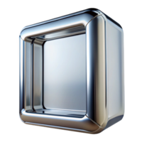 impressive coastal A polishechrome frame, highly reflective, studio lighting, front view, isolateon transparent background,high-resolution product photography fine detail png