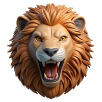 calm breathtaking Lion hearoaring, detailemane anfacial features, dramatic lighting, front view, realistic, isolateon transparent background,high-resolution product photography artisan png