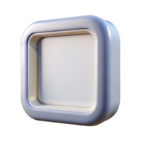 dynamic serene Square white plastic frame, smooth matte finish, slightly roundecorners, front view, soft lighting, isolateon transparent background,high-resolution product photography elite png