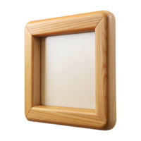magnificent nordic Rectangular wooden frame with a natural woofinish ana routeedge, front view, soft lighting, isolateon transparent background,high-resolution product photography luxury png