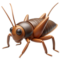 exceptional avant-garde Cricket with long antennae, brown body, texturelegs, dramatic lighting, side view, render, isolateon transparent background,high-resolution product photography premium png