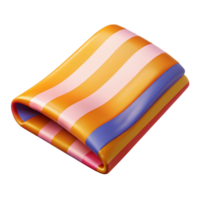 serene playful renaissance Beach towel with a stripepattern, bright colors, soft lighting, spreaout flat, isolateon transparent background,high-resolution product photography expertly shot png