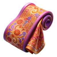 dazzling vintage Turkish cotton hantowel with intricate paisley pattern, vibrant colors, soft lighting, isolateon transparent background,high-resolution product photography crisp png