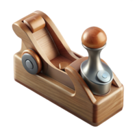 bolradiant A vintage hanplane with a wooden body ana metal blade, showing signs of wear, soft lighting, side view, isolateon transparent background,high-resolution product photography 4K png