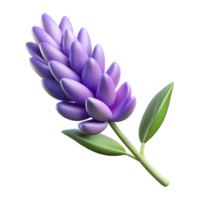 picturesque creative Single stem of lavender with multiple purple flowers, detaileleaves anstems, soft lighting, isolateon transparent background,high-resolution product photography sharp png