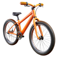 notable bohemian Brannew mountain bike, vibrant orange frame, knobby tires, matte finish, studio lighting, side view, isolateon transparent background,high-resolution product photography professional png