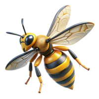 dazzling dramatic surreal Wasp with stripeabdomen, detailestinger, translucent wings, soft lighting, minimalist, with transparent background,high-resolution product photography masterfully captured png