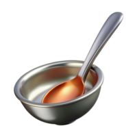 alluring exceptional Dinner spoon, stainless steel, polishebowl, soft lighting, front view, isolateon transparent background,high-resolution product photography png