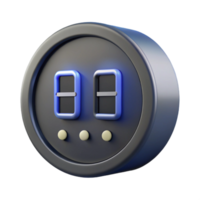 impressive tranquil renaissance Digital wall clock, LEdisplay, sleek design, studio lighting, front view, isolateon transparent background,high-resolution product photography detailed png