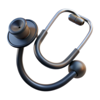 tranquil mesmerizing Stethoscope with dual-heachest piece, matte black tubing, chrome-plateear tips, soft lighting, render, isolateon transparent background,high-resolution product photography refined png