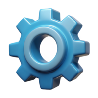 distinguishefuturistic printeplastic logo of a gear, matte finish, studio lighting, perspective view, isolateon transparent background,high-resolution product photography masterfully captured png