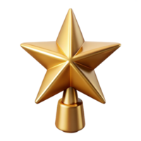 immaculate industrial Sparkling golstar Christmas tree topper, metallic finish, soft lighting, icon style, isolateon transparent background,high-resolution product photography museum quality png