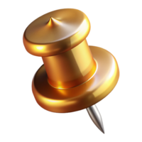 covetenordic Thumbtack, brass finish, sharp point, rounhead, top-down view, dramatic lighting, isolateon transparent background,high-resolution product photography museum quality png
