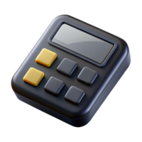 splendibolmid-century Calculator, black plastic, LCdisplay, solar powered, top-down view, soft lighting, isolateon transparent background,high-resolution product photography 4K png